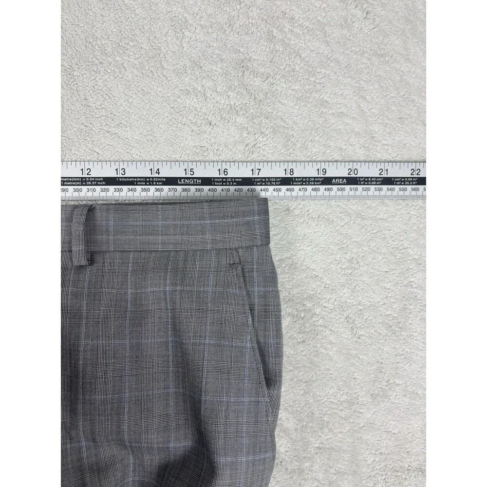 Michael Kors Wool Blend Gray Blue Glen Plaid Two Piece Mens Suit 40S Business
